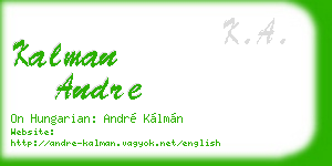 kalman andre business card